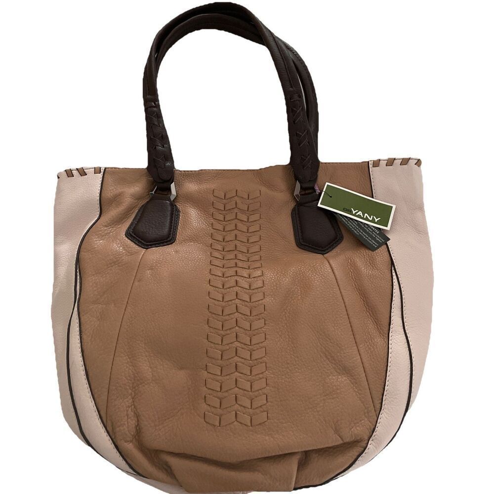 ORYANY Lyssie Nude / Pink Leather Color Block Tote Handbag NWT's